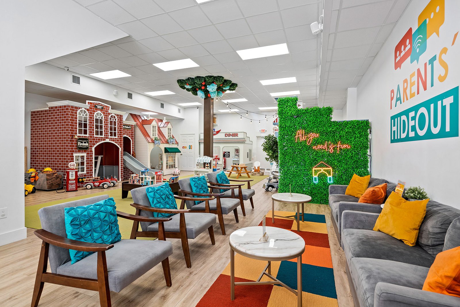 Parents Lounge with full visibility