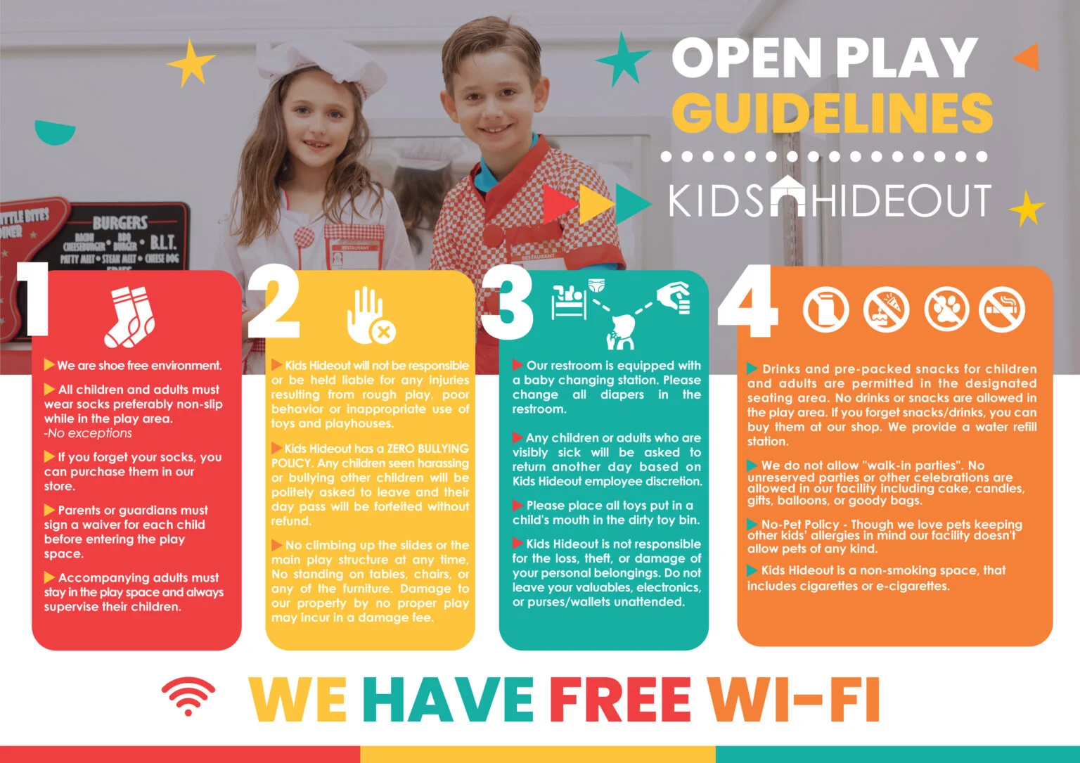 Kids playing at Kids Hideout indoor playground