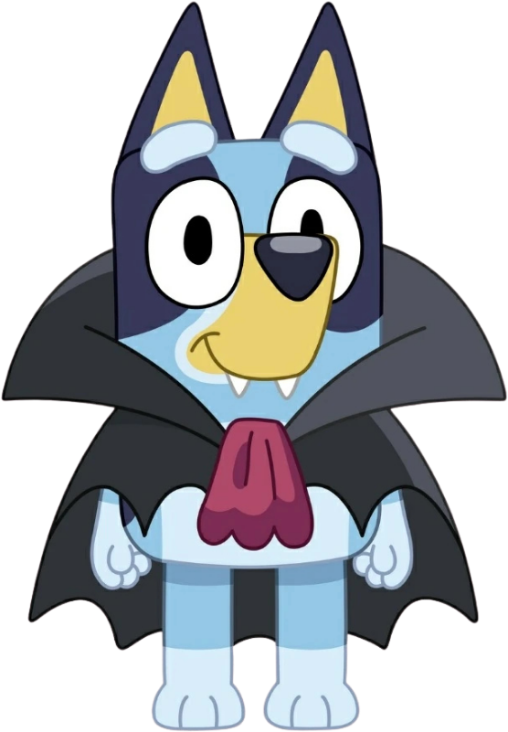 Bluey dressed up for Halloween at Kids Hideout